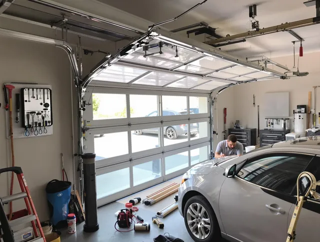 Garage door noise reduction service by Wareham Garage Door Repair in Wareham