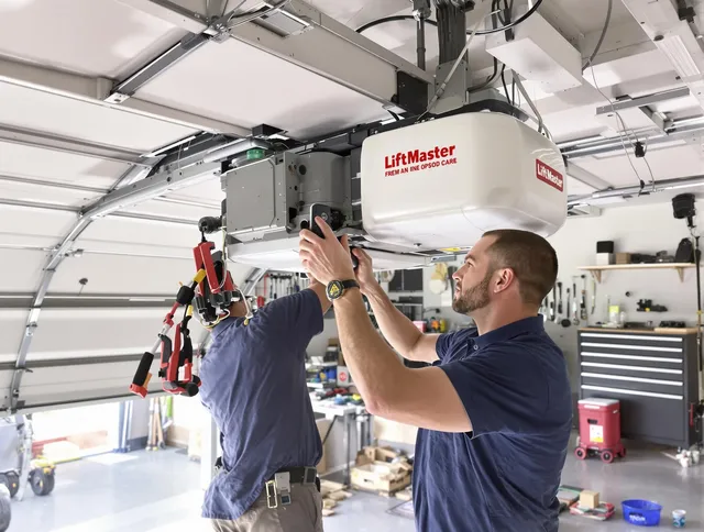 Wareham Garage Door Repair technician performing advanced diagnostics on garage opener in Wareham