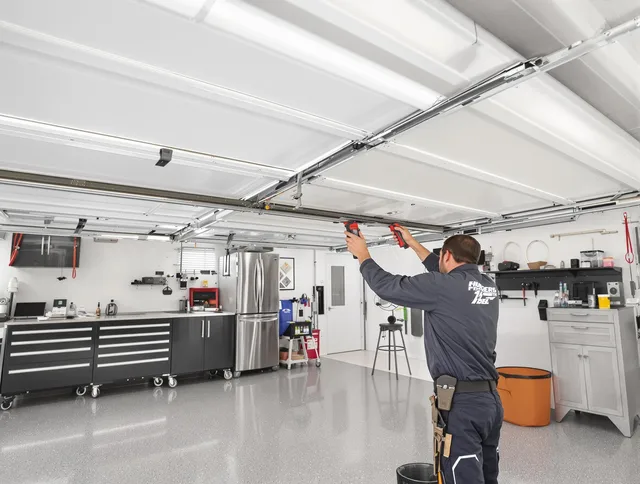 Overhead garage door repair service by Wareham Garage Door Repair in Wareham