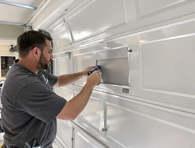 Garage door panel repair by Wareham Garage Door Repair in Wareham